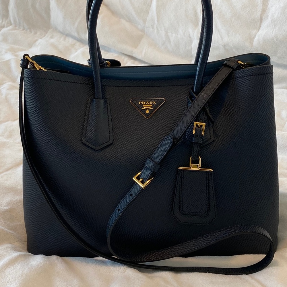 PRADA Navy Blue Saffiano leather bag